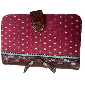 Brighton leather and fabric wallet and note pad holder with credit card slots